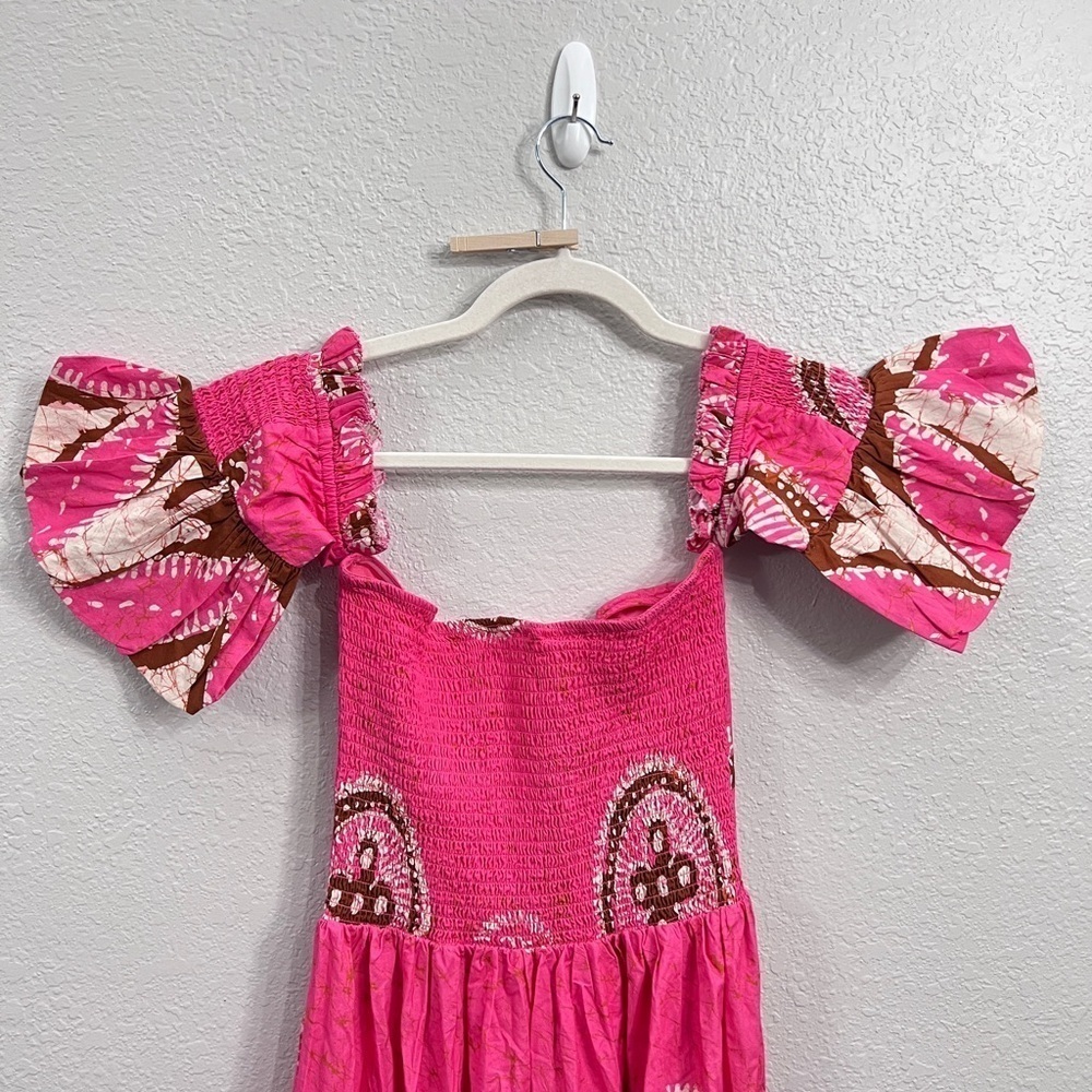 Anthropologie Love The Label Paisley Off the Shoulder Maxi Dress Pink size XS - Picture 8 of 13